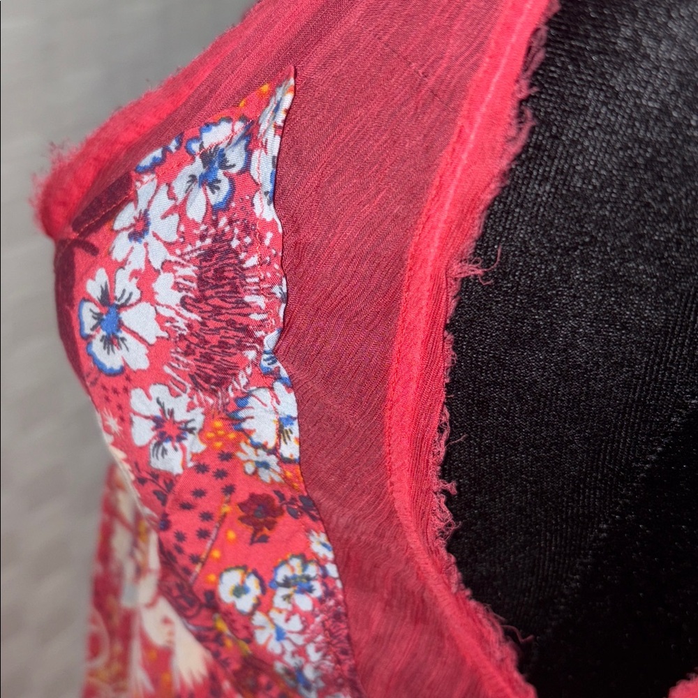 Like New- Free People Floral Sheer Mini Dress, size medium- final sale price - Picture 9 of 15